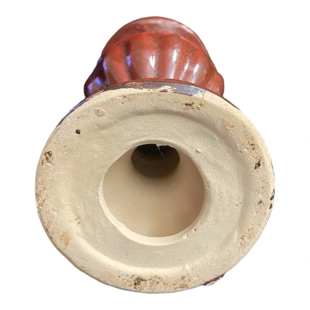 Vintage Terracotta Pedestal Pillar Candle Holder Rustic Neoclassical 8.75 Inch